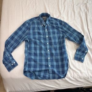 Bonobos Dress Shirt Size S Shirt Slim Fit Blue Plaid Long Sleeve Button Down